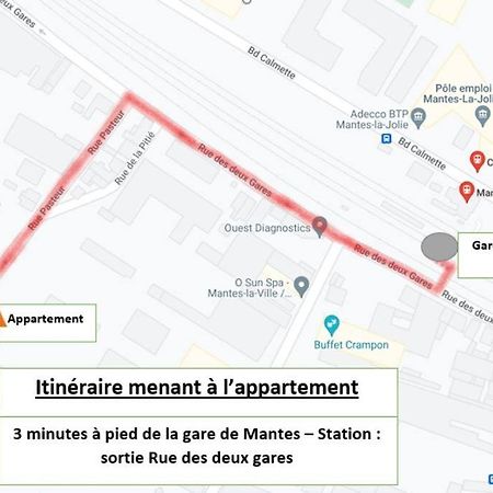 Appartement F2 de haut standing en hypercentre avec jardin privé à 270 m de la Gare de MANTES ! Esterno foto